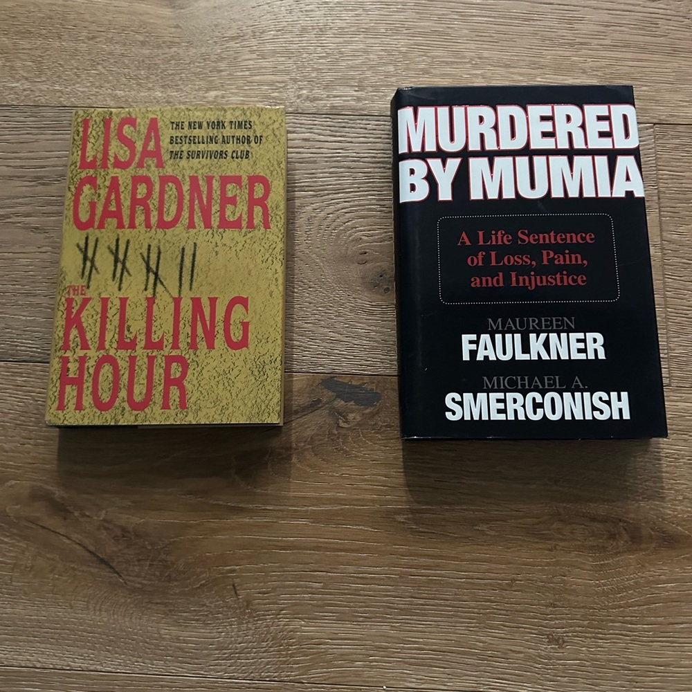 The Killing Hour and Murdered by Mumia Books hardcover